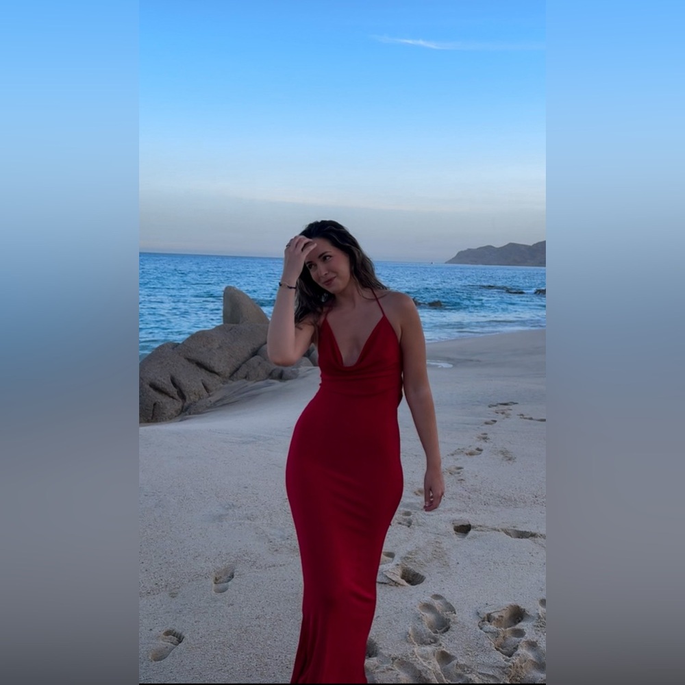 Red Maxi Floor Length Dress